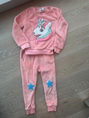 Lola + The Boys Pink Unicorn Plush Matching Set with Blue Star Patches